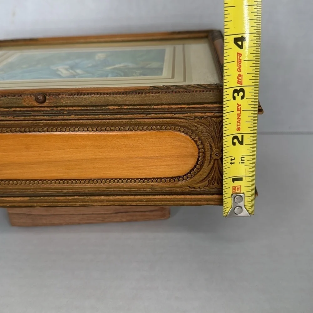 Antique Victorian Keeper Box/Dresser Box With Fancy Embossed Woodwork